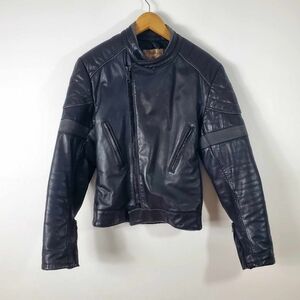 Vintage 80s Wolff of Canada Real Black Leather Motocycle Jacket
